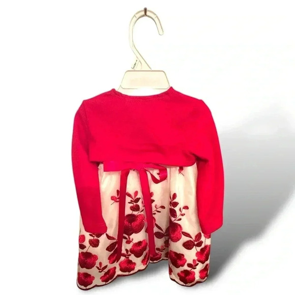 6-9mo Embroidered Christmas white and red Purple&Rose dress. Dsct w bundle. - Picture 3 of 9